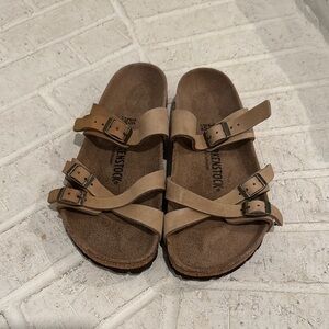 Birkenstock Tan Strappy Sandals